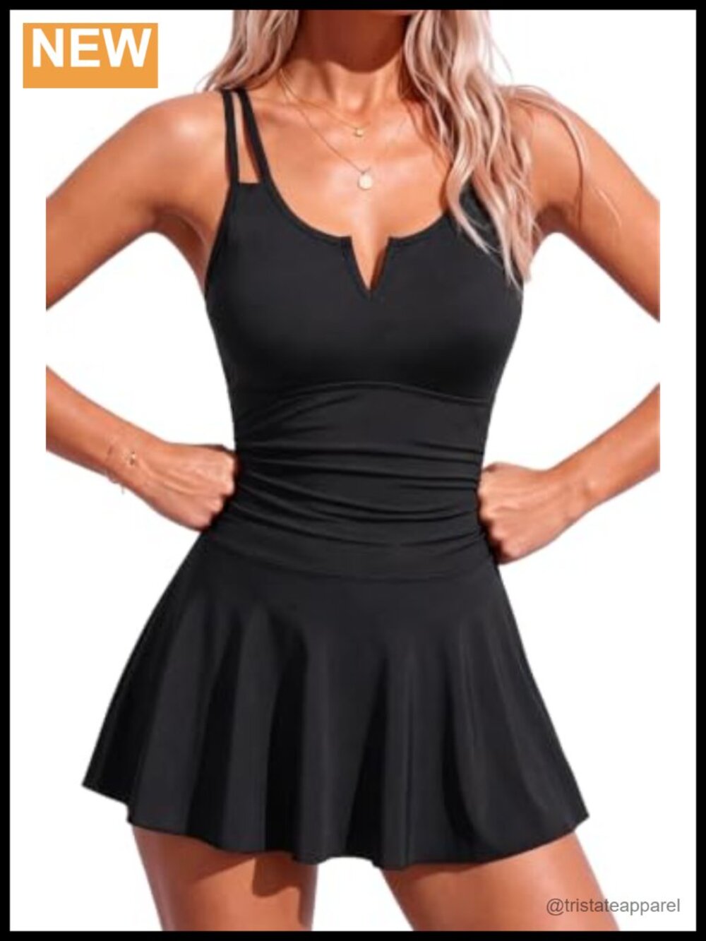 Yonique Swim Dress One Piece Swimsuit with Skirt Tummy Control Ruched